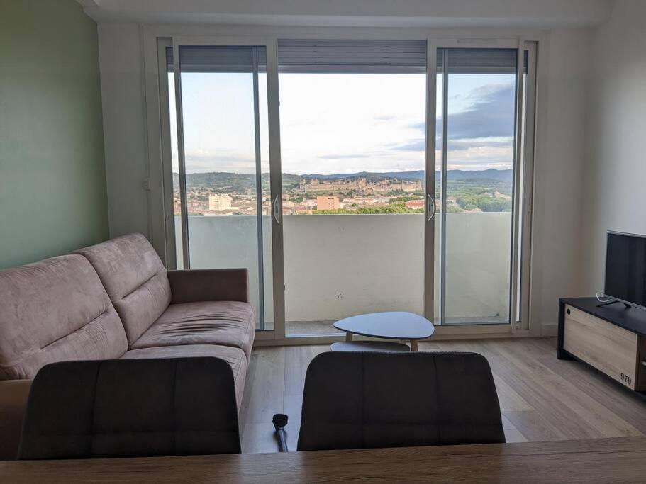 Appartment - Vue Imprenable Sur La Cite Medievale - Parking Gratuit - Climatise Carcassonne Exterior photo